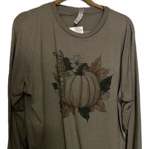Bella Canvas Parker + Rae Designs Long Sleeve T-Shirt (Thankful) Size XL